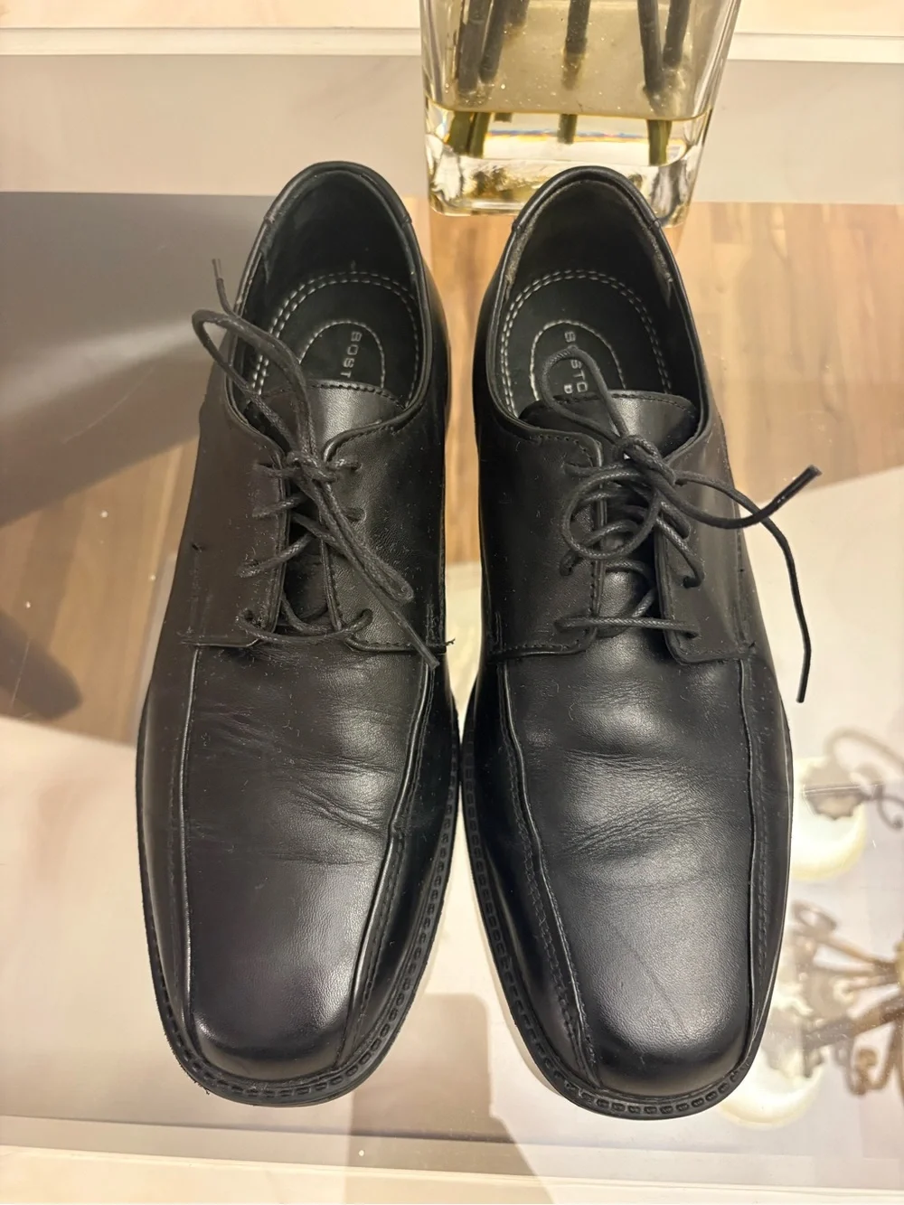 Bostonian Flexlite Men's Black Leather Oxford Dress Shoes Square Toe size 8 1/2